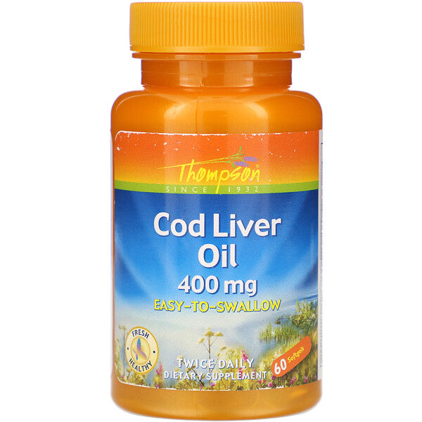 Thompson, Cod Liver Oil, 400 mg, 60 Softgels