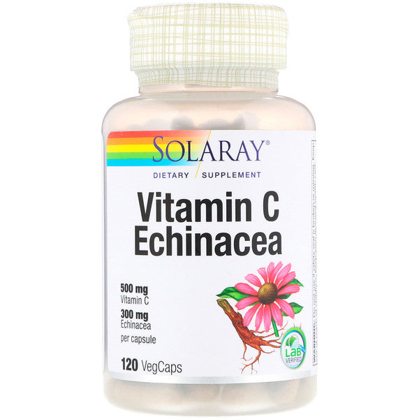 Solaray, Vitamin C Echinacea, 500 mg , 120 VegCaps