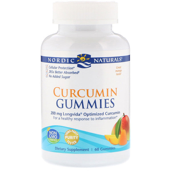 Nordic Naturals, Curcumin Gummies, Mango, 200 mg, 60 Gummies