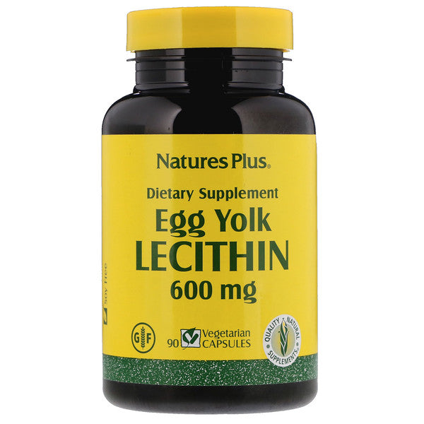 Nature's Plus, Egg Yolk Lecithin, 600 mg, 90 Vegetarian Capsules