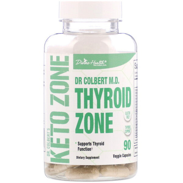 Divine Health, Dr. Colbert's Keto Zone, Thyroid Zone, 90 Veggie Capsules