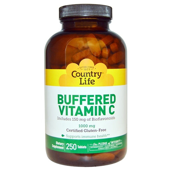 Country Life, Buffered Vitamin C, 1000 mg, 250 Tablets