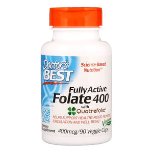 Doctor's Best, Fully Active Folate 400 with Quatrefolic, 400 mcg, 90 Veggie Caps