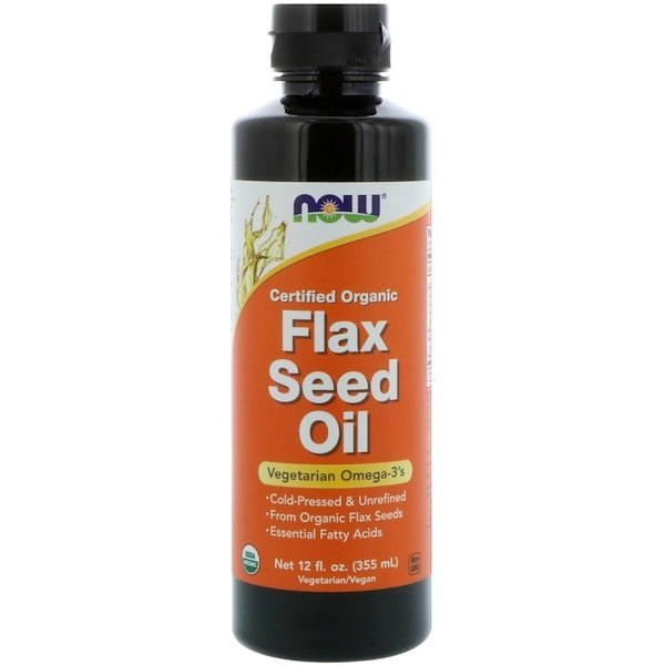 Now Foods, Certified Organic, Flax Seed Oil, 12 fl oz (355 ml)