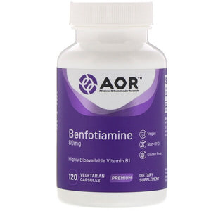 Advanced Orthomolecular Research AOR, Benfotiamine, 80 mg, 120 Vegetarian Capsules