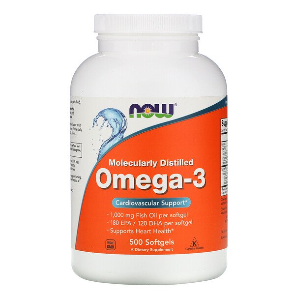 Now Foods, Omega-3, 180 EPA/120 DHA, 500 Softgels