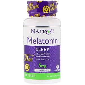 Natrol, Melatonin, Time Release, Extra Strength, 5 mg, 100 Tablets