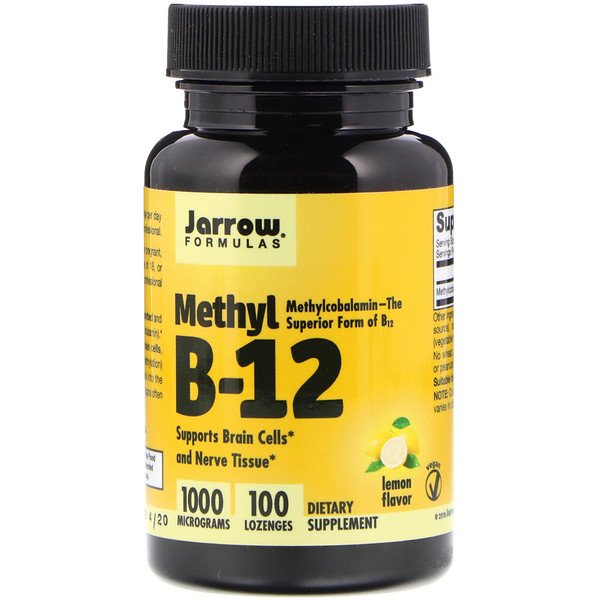 Jarrow Formulas, Methyl B-12, Lemon Flavor, 1000 mcg, 100 Lozenges