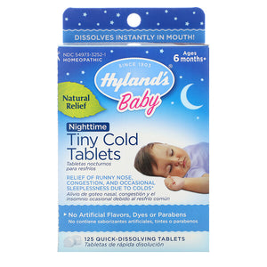 Hyland's, Baby, Nighttime Tiny Cold Tablets, Ages 6 months+, 125 Quick-Dissolving Tablets