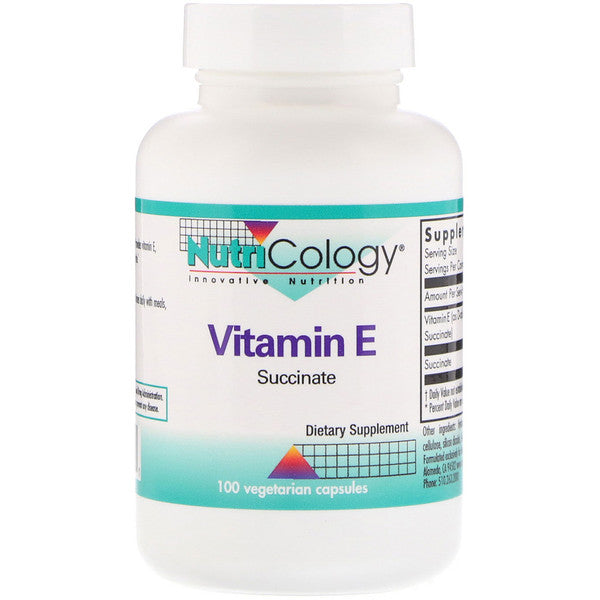 Nutricology, Vitamin E, Succinate, 100 Vegetarian Capsules