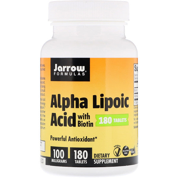 Jarrow Formulas, Alpha Lipoic Acid with Biotin, 100 mg, 180 Tablets