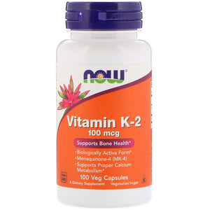 Now Foods, Vitamin K-2, 100 mcg, 100 Veg Capsules