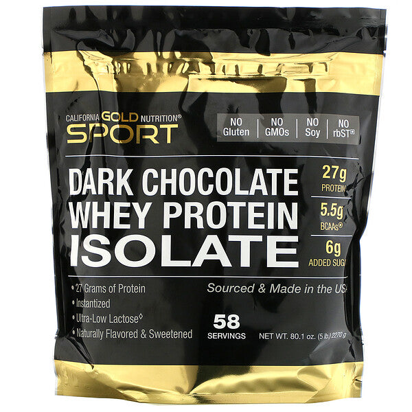 California Gold Nutrition, Dark Chocolate Whey Protein Isolate, 5 lbs (2270 g)