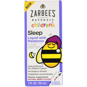 Zarbee's, Childrens Sleep Liquid with Melatonin, For Children 3 Years +, Natural Berry Flavor, 1 fl oz (30 ml)