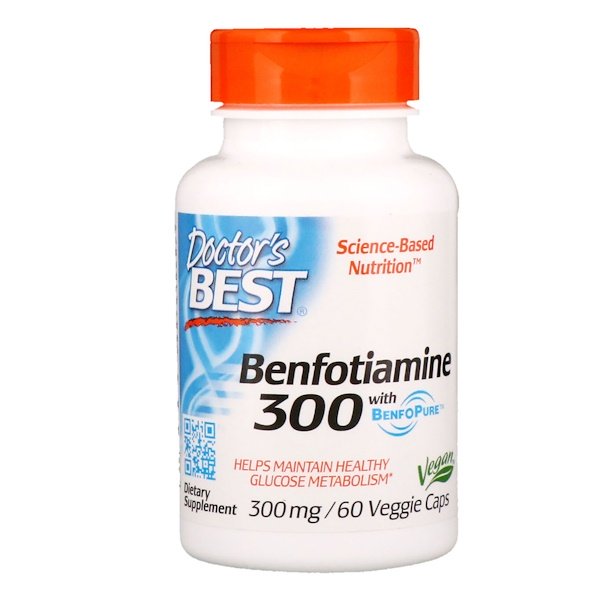 Doctor's Best, Benfotiamine with BenfoPure, 300 mg, 60 Veggie Caps