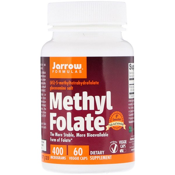 Jarrow Formulas, Methyl Folate, 400 mcg, 60 Veggie Caps