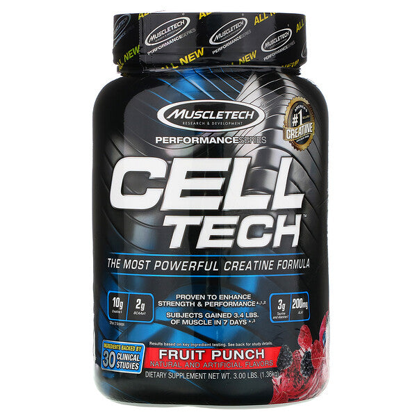 Muscletech, Performance Series, CELL-TECH, The Most Powerful Creatine Formula, Fruit Punch, 3.09 lbs (1.40 kg)