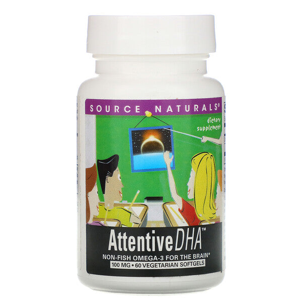 Source Naturals, Attentive DHA, 100 mg, 60 Vegetarian Softgels