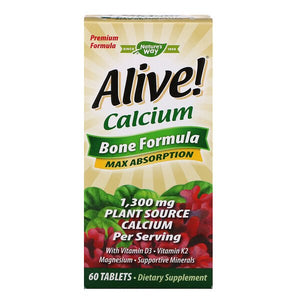 Nature's Way, Alive!, Calcium, Bone Formula, 1,300 mg, 60 Tablets