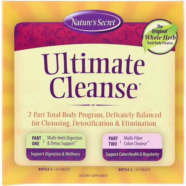 Nature's Secret, Ultimate Cleanse, 2 Part Total-Body Program, 2 Bottles, 120 Tablets Each