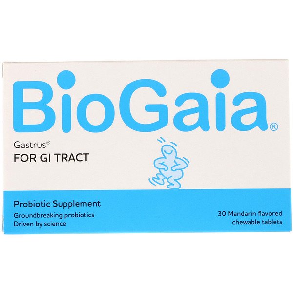 BioGaia, Gastrus, For GI Tract, Mandarin Flavored, 30 Chewable Tablets