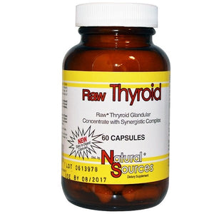 Natural Sources, Raw Thyroid, 60 Capsules