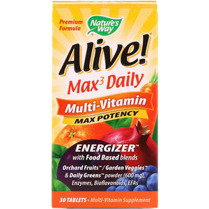 Nature's Way, Alive! Max3 Daily, Multi-Vitamin, 30 Tablets