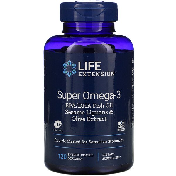 Life Extension, Super Omega-3, 120 Enteric Coated Softgels