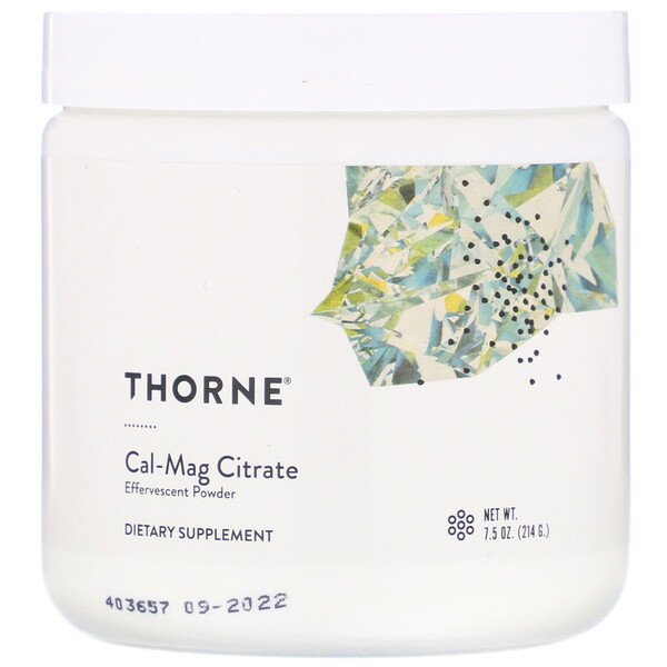 Thorne Research, Cal-Mag Citrate, Effervescent Powder, 7.5 oz (214 g)