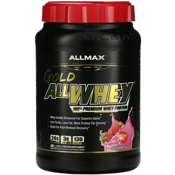 ALLMAX Nutrition, AllWhey Gold, 100% Premium Whey Protein, Strawberry, 2 lbs (907 g)