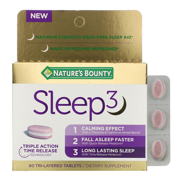 Nature's Bounty, Sleep3, 60 Tri-Layered Tablets