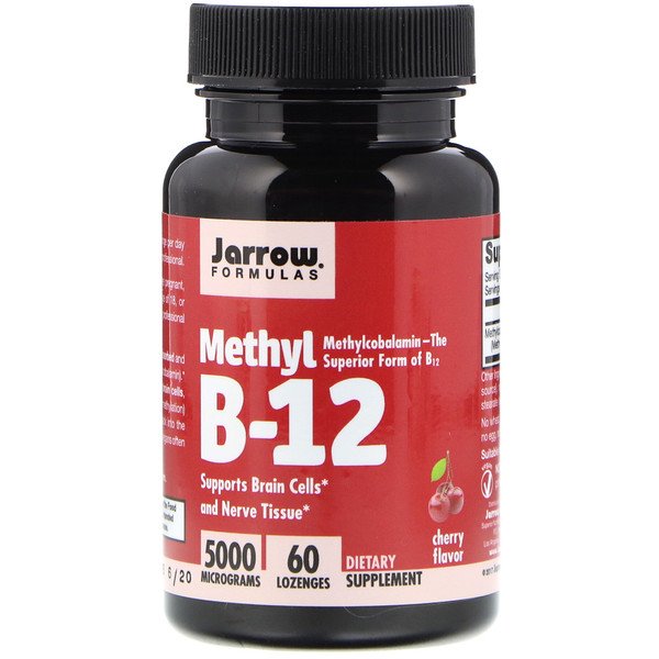 Jarrow Formulas, Methyl B-12, Cherry Flavor, 5000 mcg, 60 Lozenges