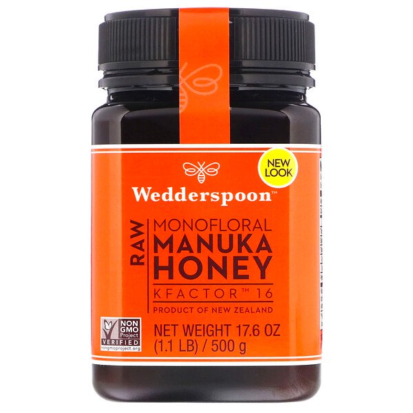 Wedderspoon, Raw Monofloral Manuka Honey, KFactor 16, 1.1 lb (500 g)