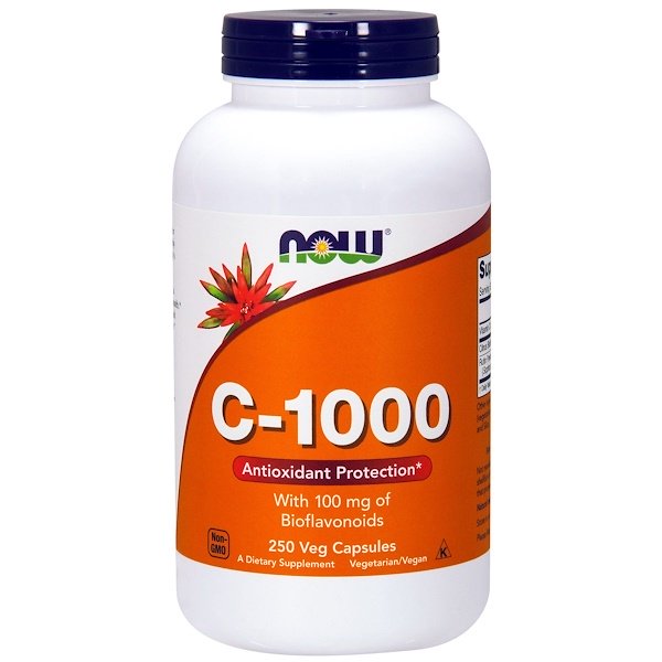 Now Foods, C-1000, With 100 mg of Bioflavonoids, 250 Veg Capsules