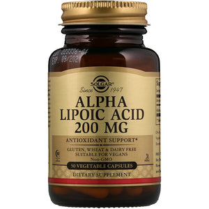 Solgar, Alpha Lipoic Acid, 200 mg, 50 Vegetable Capsules