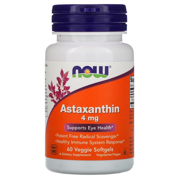 Now Foods, Astaxanthin, 4 mg, 60 Veggie Softgels