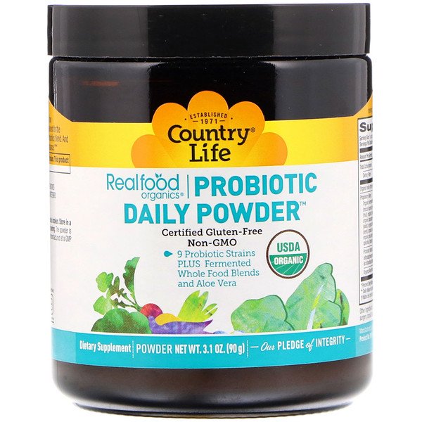 Country Life, Realfood Organics, Probiotic Daily Powder, 3.1 oz (90 g)