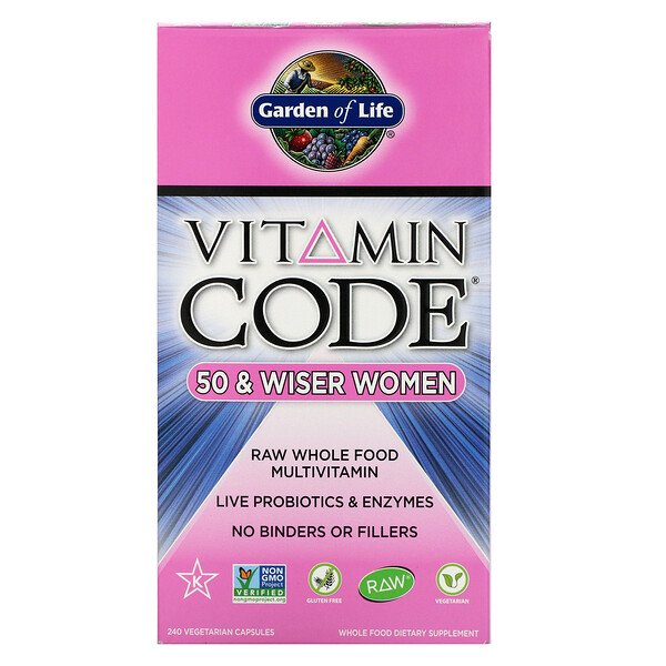 Garden of Life, Vitamin Code, 50 & Wiser Women, 240 Vegetarian Capsules