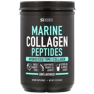 Sports Research, Marine Collagen Peptides, Unflavored, 12 oz (340 g)