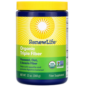 Renew Life, Organic Triple Fiber, 12 oz (340 g)