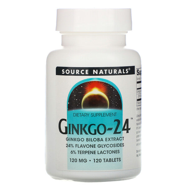 Source Naturals, Ginkgo-24, 120 mg, 120 Tablets