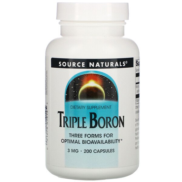 Source Naturals, Triple Boron, 3 mg, 200 Capsules