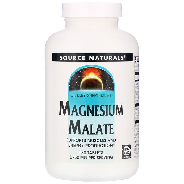 Source Naturals, Magnesium Malate, 3,750 mg, 180 Tablets