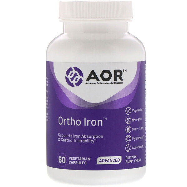 Advanced Orthomolecular Research AOR, Ortho Iron, 60 Vegetarian Capsules