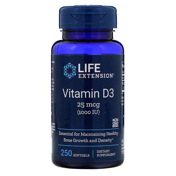 Life Extension, Vitamin D3, 25 mcg (1,000 IU), 250 Softgels