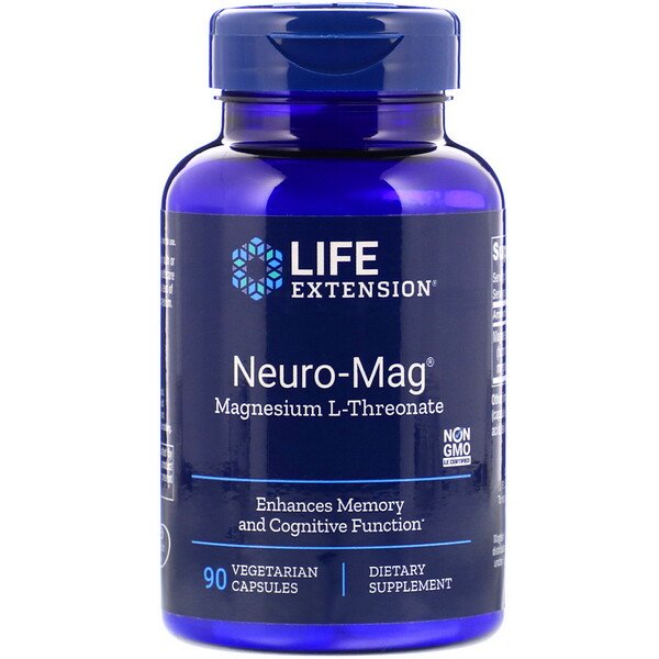 Life Extension, Neuro-Mag, Magnesium L-Threonate, 90 Vegetarian Capsules