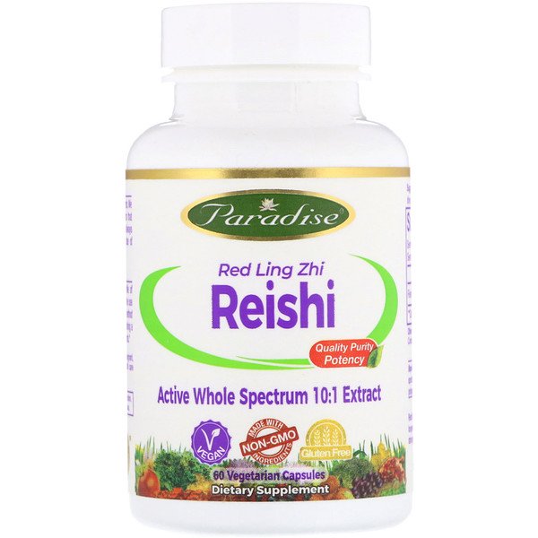 Paradise Herbs, Reishi, Red Ling Zhi, 60 Vegetarian Capsules