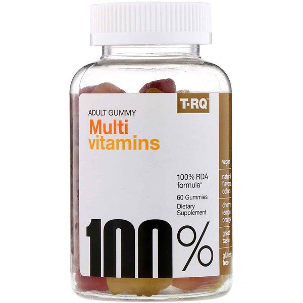 T-RQ, Adult Gummy, Multi Vitamins, Cherry Lemon Orange, 60 Gummies