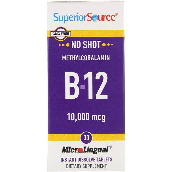 Superior Source, Methylcobalamin B-12 5000 mcg, B-6 & Folic Acid 800 mcg , 60 MicroLingual Instant Dissolve Tablets