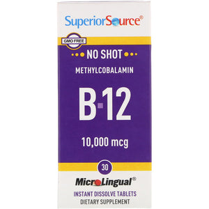 Superior Source, Methylcobalamin B-12 5000 mcg, B-6 & Folic Acid 800 mcg , 60 MicroLingual Instant Dissolve Tablets